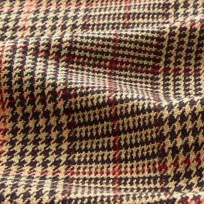 Kabátová bavlněná tkanina Glencheck – mocca,  Kabátová bavlněná tkanina Glencheck – mocca,