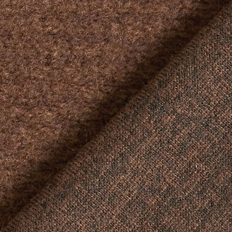 Kabátová pletenina směs vlny melange – čokoládová,  image number 3