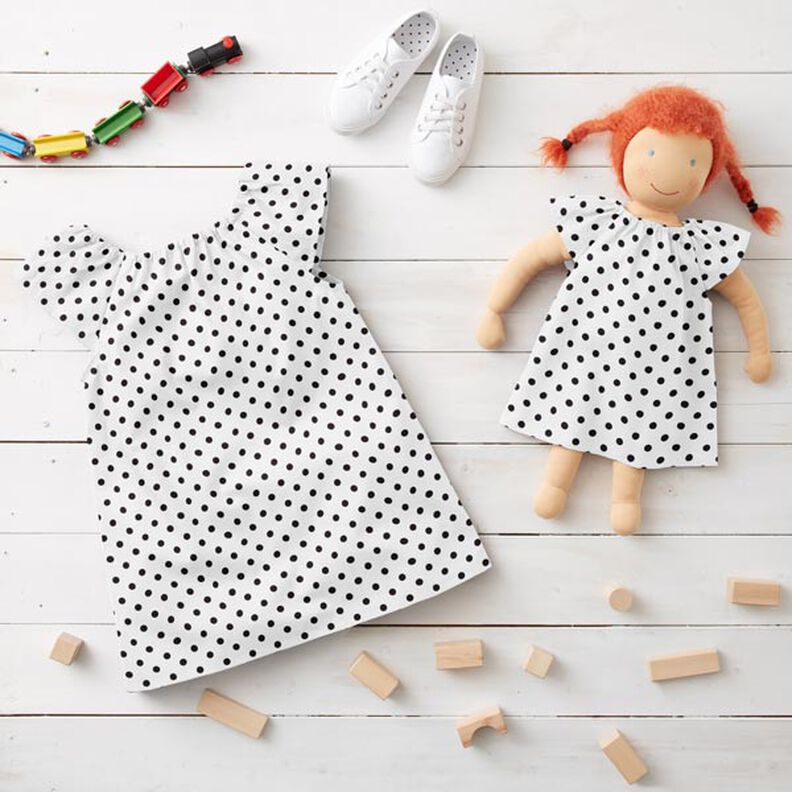 Bavlněn&yacute; popel&iacute;n Velk&eacute; punt&iacute;ky &ndash; b&iacute;l&aacute;/čern&aacute;,  image number 7