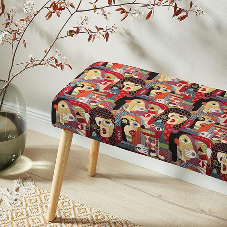 Dekoračn&iacute; l&aacute;tka gobel&iacute;n Abstraktn&iacute; obličeje &ndash; čern&aacute;,  image number 6