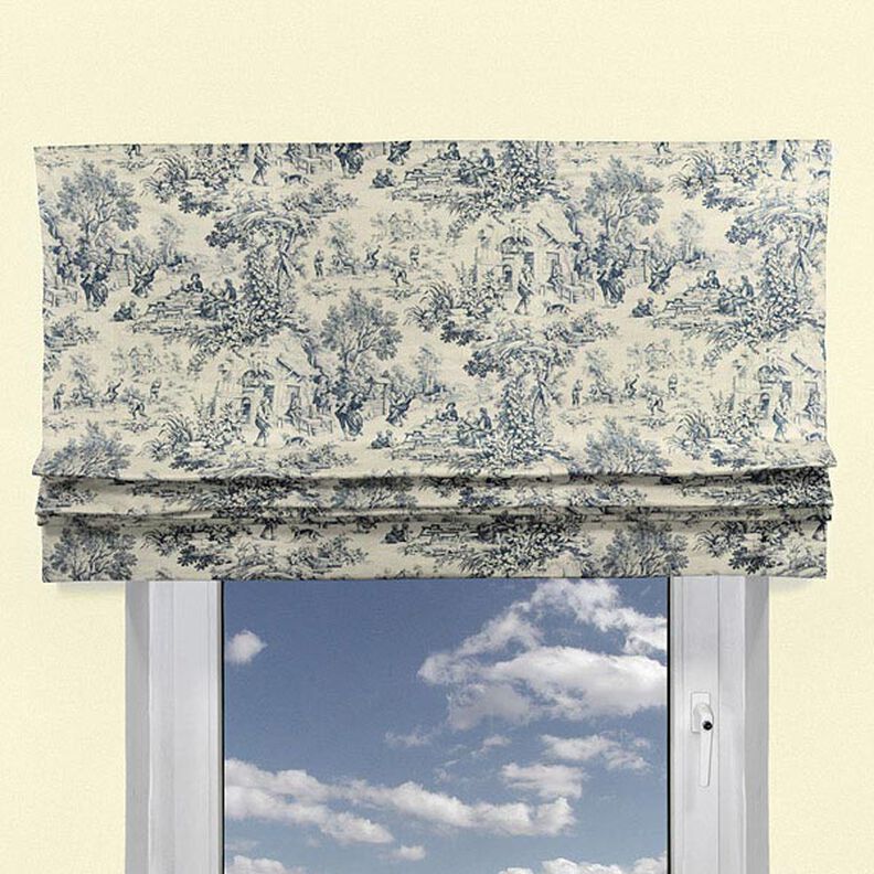Toile de Jouy – ocelová modr,  image number 6