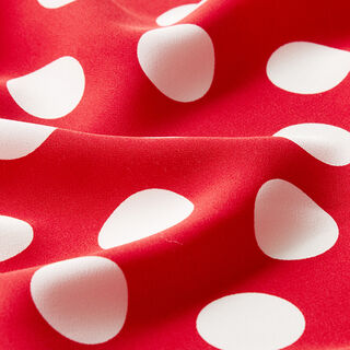 Krepová tkanina puntíky [2,5 cm] – červená, 