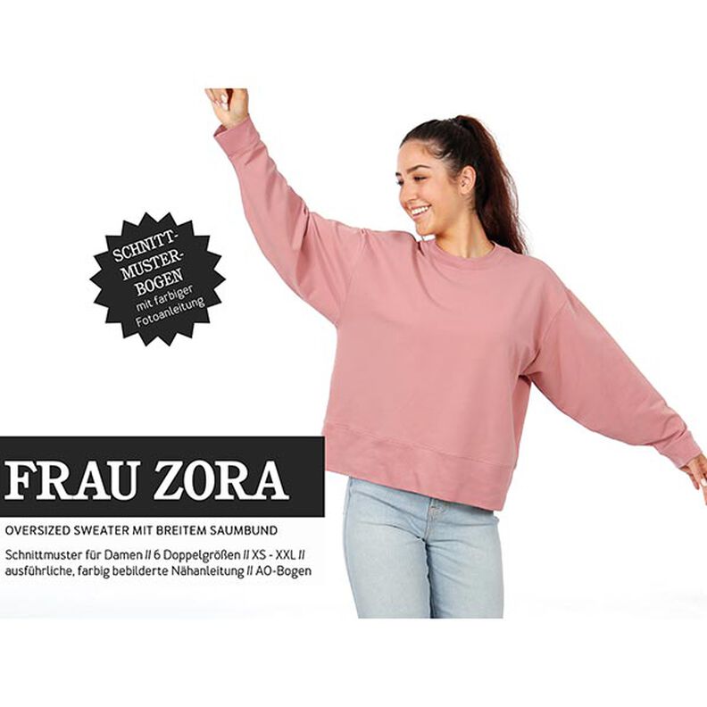 FRAU ZORA Oversized svetr se širokým lemem | Studio připravené k řezání | XS-XXL,  image number 1