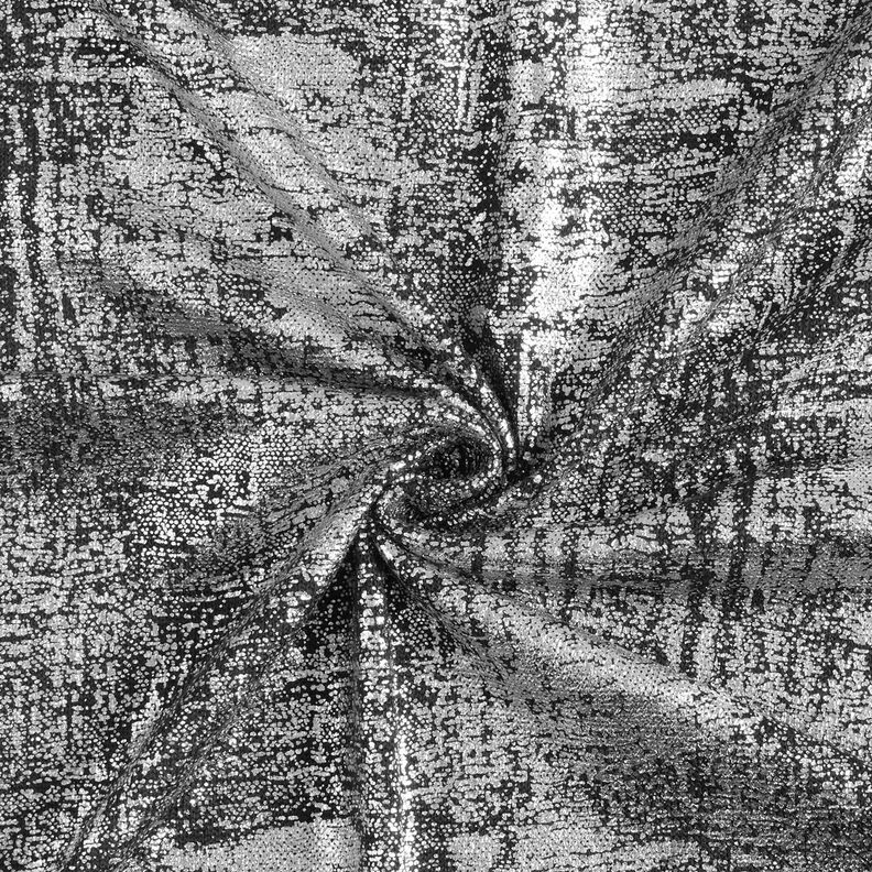 Úplet s abstraktním metalickým potiskem – stříbrná metalická/černá,  image number 4