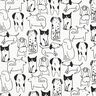 Bavlněný flanel Psi | Poppy Fabrics – bílá/černá,  thumbnail number 1