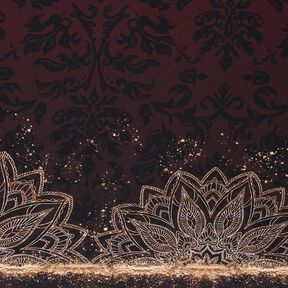 Bavlněný žerzejLátka s bordurou Mandala se zlatými skvrnami | Glitzerpüppi – černohnědá/zlatá, 