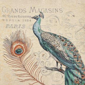 Dekoračn&iacute; panel Gobel&iacute;n P&aacute;v &ndash; světle b&eacute;žov&aacute;/modr&aacute;, 