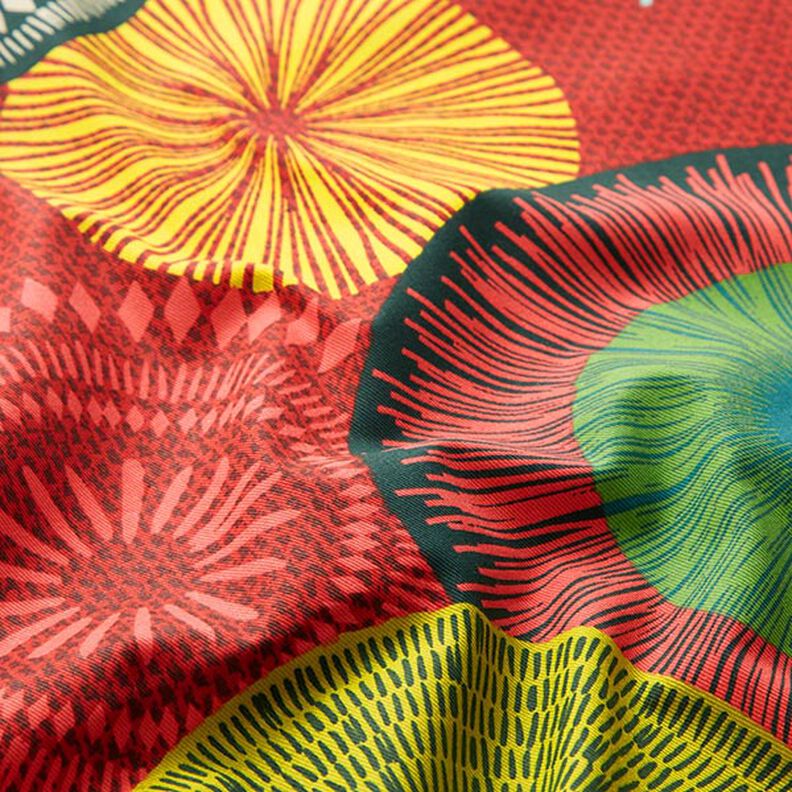 Dekorační látka Bavlněný kepr Velká mandala – červená,  image number 2