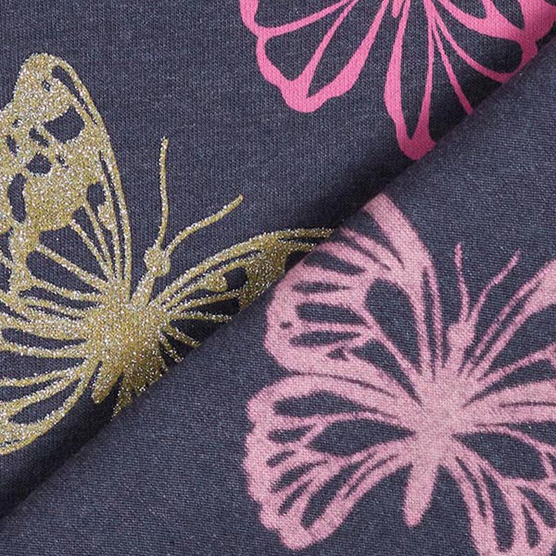 Bavlněný žerzej třpytiví motýli – černomodrá,  image number 6