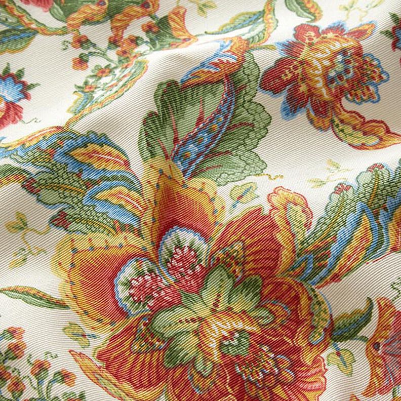 Dekorační látka Plátno Orientální květinové ornamenty 280 cm – přírodni/zelená,  image number 2