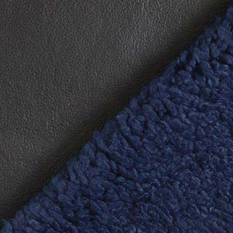 Imitace kůže s umělou kožešinou Uni – černá/namornicka modr,  image number 1
