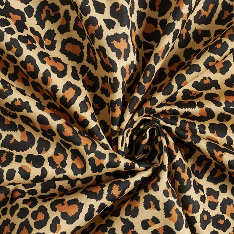 Dekorační látka Bavlněný satén Leopardí vzor – hnědá,  image number 3