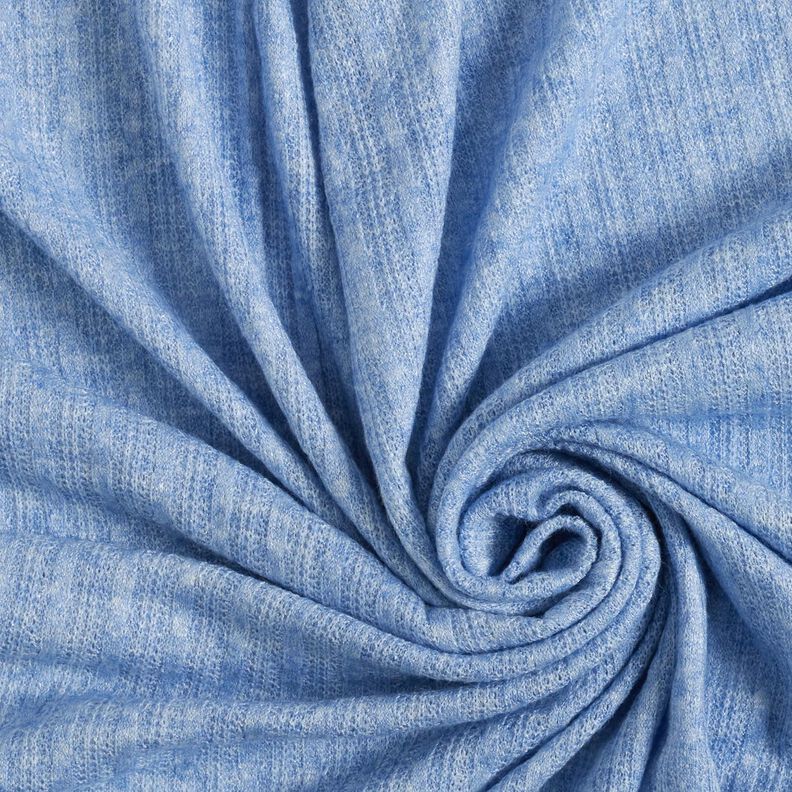 Pletená textilie vzor copový Melange – světle džínová modrá,  image number 3