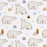 Bavlněný popelín Lední medvědi digitální potisk – bílá,  thumbnail number 1