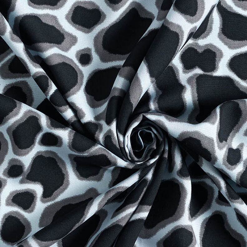 Viskózová látka Leopardí vzor – světle modra/černá,  image number 3