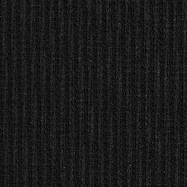 Bavlněný vaflový žerzej jednobarevný – černá,  image number 4