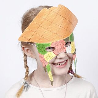 Sada pro děti Barevně pomalovaná lepenková maska, 