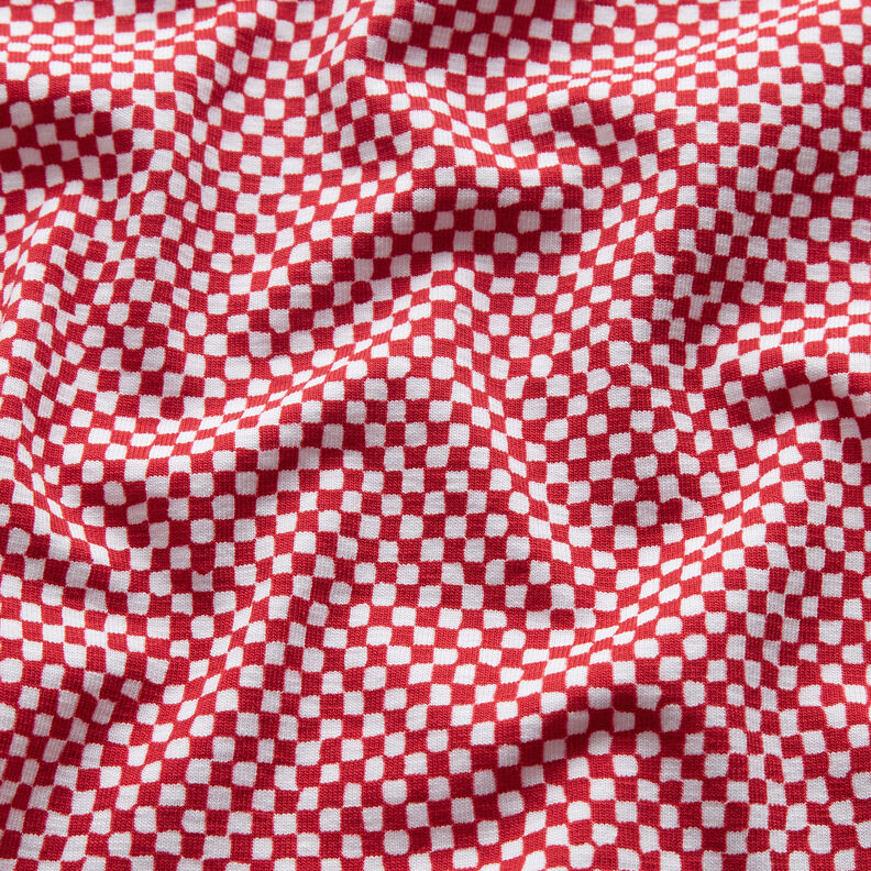 GOTS Bavlněný žerzej Mini kostka | TCC x LOOKS by Wolfgang Joop – červená/bílá,  image number 3