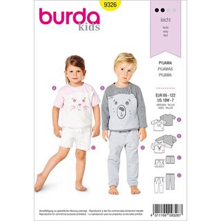 Dětské pyžamo, Burda 9326 | 86 - 122, 