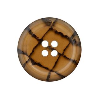 Polyesterový knoflík 4dírkový Recycling – bronzová/tmavě hnědá, 