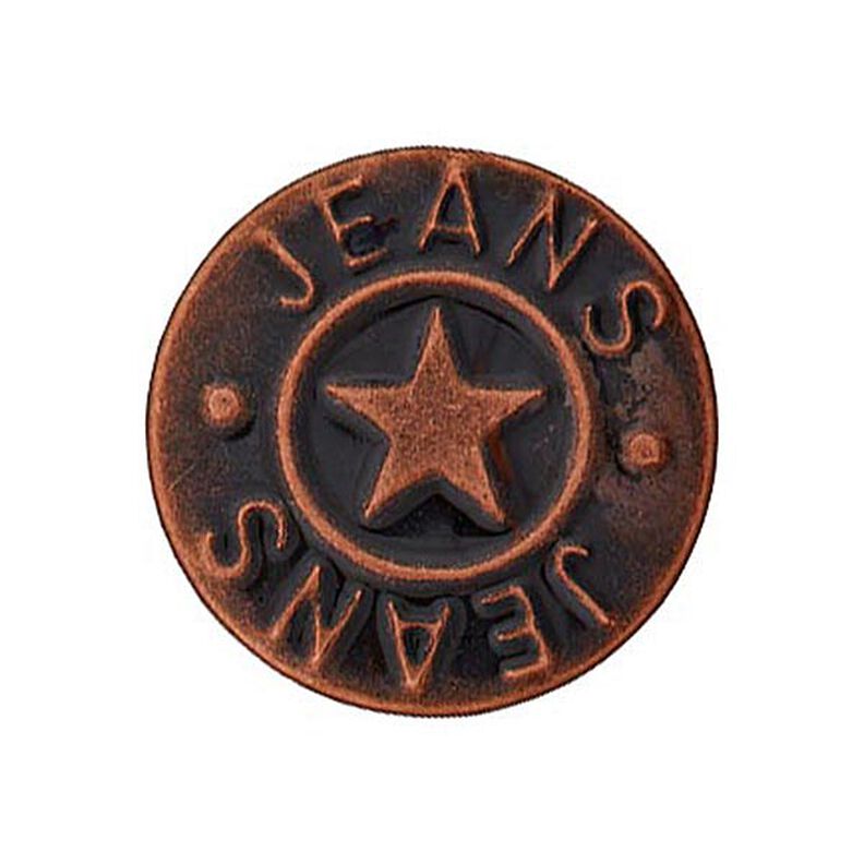 Džínový patentní knoflík Hvězdička – mědená,  image number 1