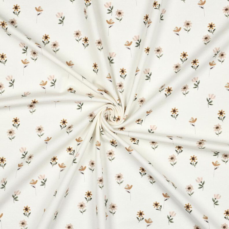 Bavlněný žerzej Roztomilé květiny digitální potisk | Poppy Fabrics – slonová kost/karamelová,  image number 3