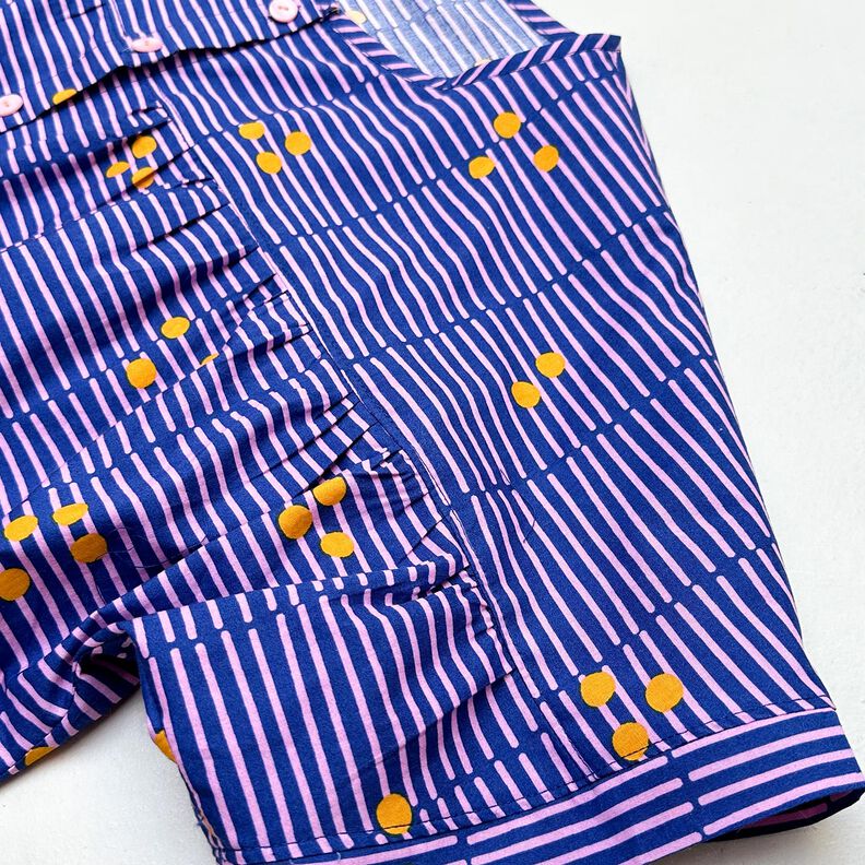FRAU SUZY – volná halenka s krátkým rukávem a záhybky, Studio Schnittreif | XS - XXL,  image number 3