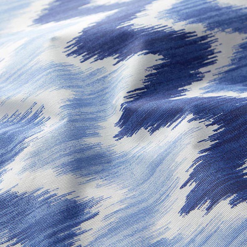 Povrstvená bavlna Ikatový vzor – modrá/bílá,  image number 2