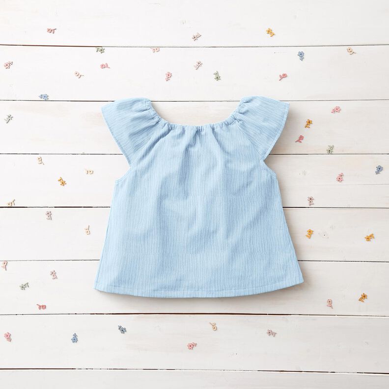 Mušelín / dvojitá mačkaná tkanina – baby modra,  image number 8