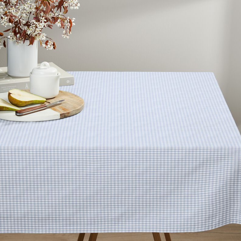 Bavlněná látka Vichy károvaná 0,5 cm – světle džínová modrá/bílá, image number 7