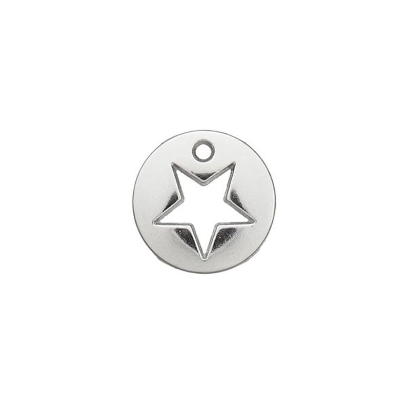 Ozdobný prvek Hvězda [ Ø 12 mm ] – stříbrná kovový,  image number 1