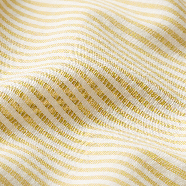 Směs bavlny a viskózy proužky – kari žlutá/vlněná bílá,  image number 2