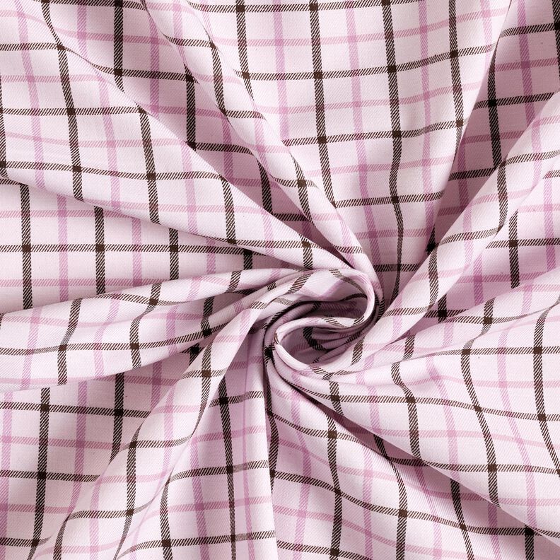 Bavlněná látka na košile s kostkovaným vzorem – rose/pastelově fialová,  image number 4