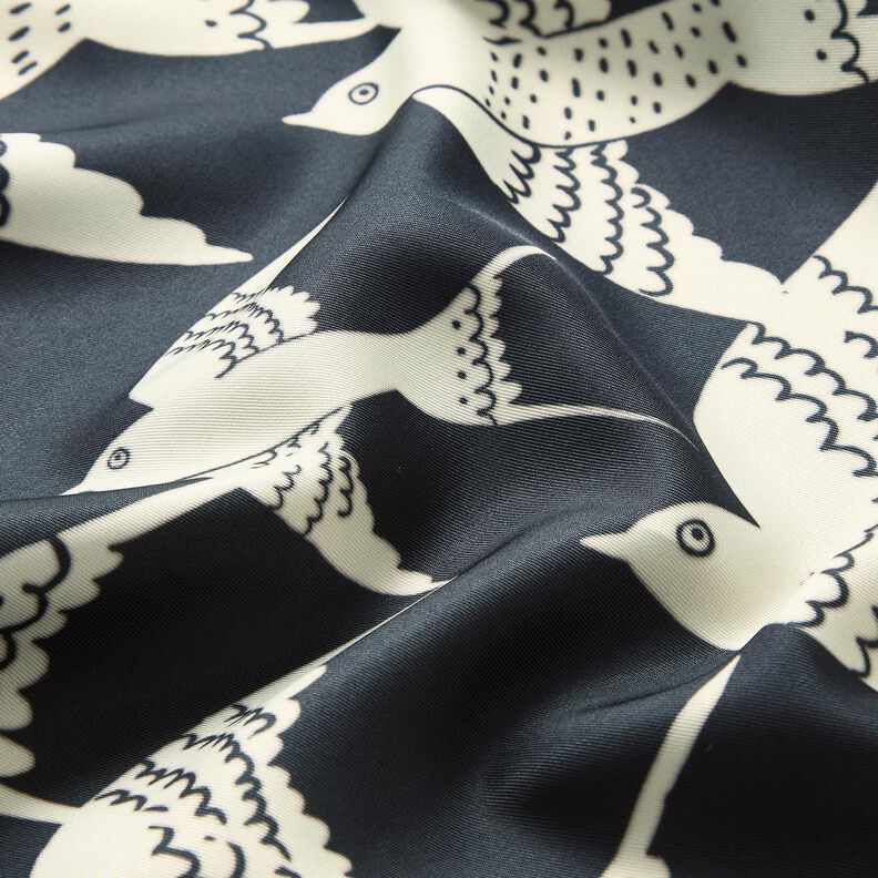 Saténový panel - vlaštovky | Katia Fabrics – antracitová/kremová, image number 10