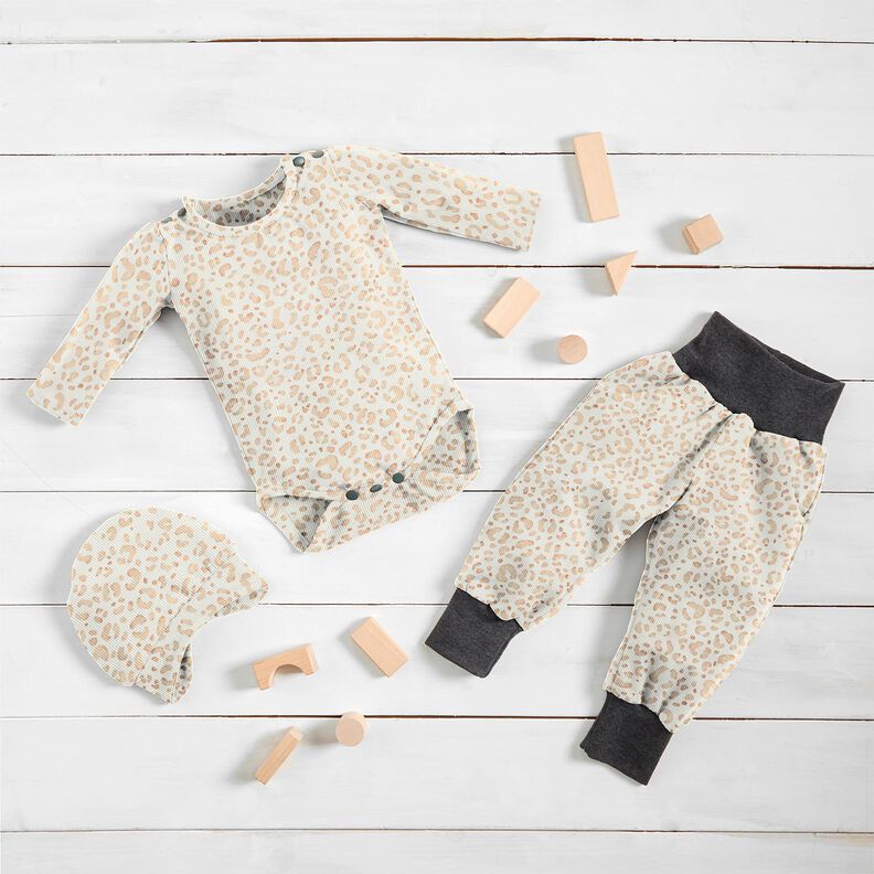 Žebrovan&yacute; žerzej N?žn&yacute; leopard digit&aacute;ln&iacute; potisk &ndash; b&iacute;l&aacute;,  image number 5