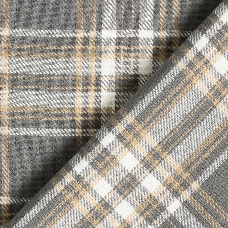 Bavlněný flanel Kostka – šedá/bílá, image number 4
