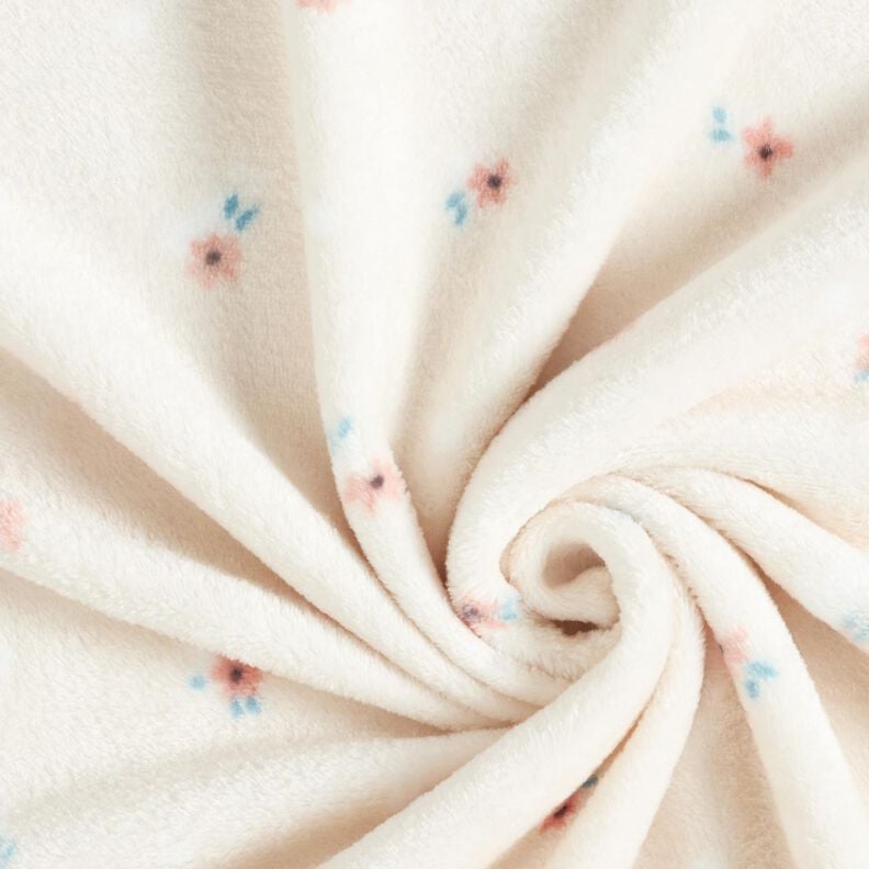 Hebký fleece Malé kytičky – světle béžová/lososová,  image number 3
