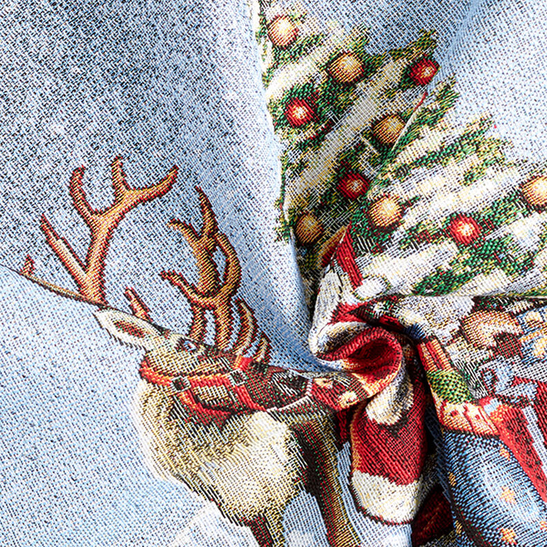 Dekorační předmět Gobelín Santa Klaus se soby – modrá,  image number 3