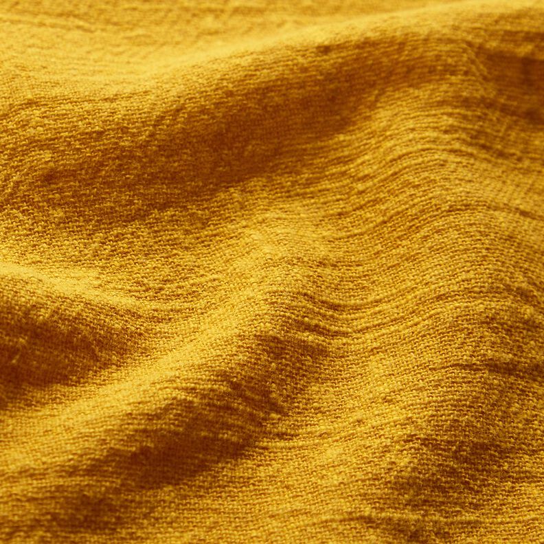 Bavlněná tkanina lněného vzhledu – hořčicove žlutá,  image number 2