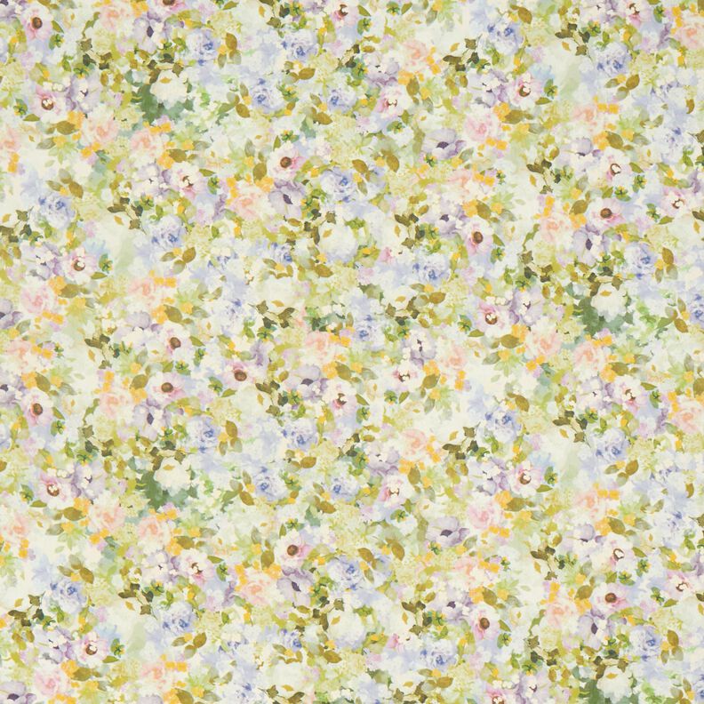 Šifón Moře recyklovaných květů – pastelově fialová/zelenkavá,  image number 1