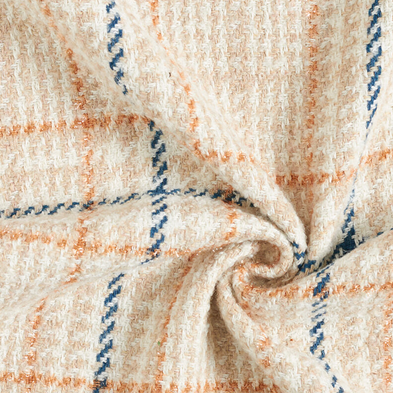 Kabátová tkanina kostky & Houndstooth – bílá/světle béžová,  image number 3