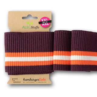 GOTS Náplety CUFF ME RIPPED [140 cm | 8 cm] | Albstoffe – bordó/oranžová, 