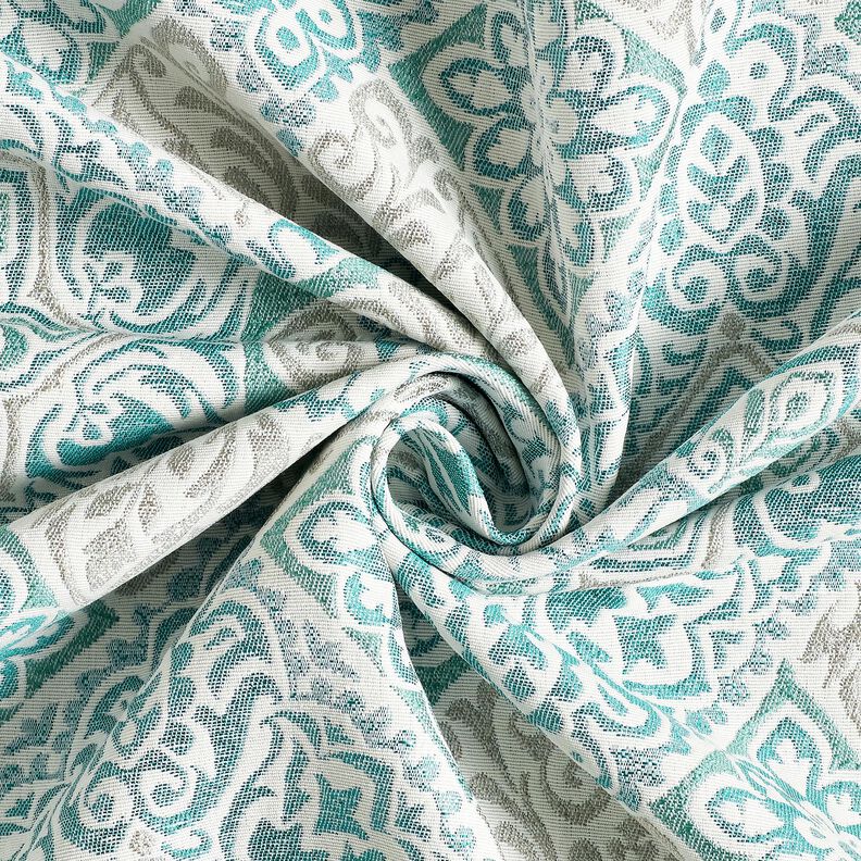 Dekorační látka Žakár Elegantní dlaždice – lehký benzín/světle béžová,  image number 3