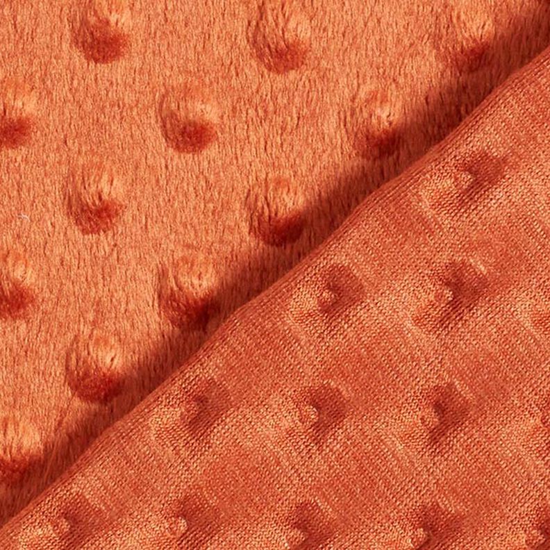 Hebký fleece vyražené puntíky – terracotta,  image number 4