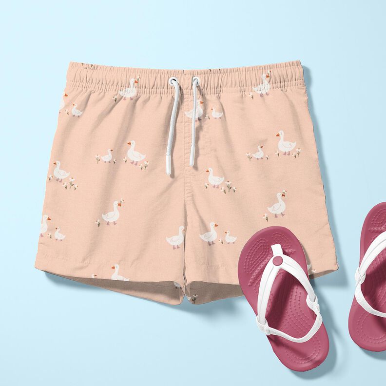 Bavlněný žerzej Husy a květiny – rose,  image number 6