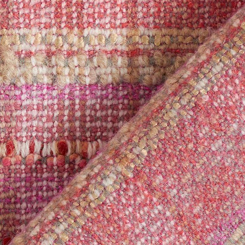 Kabátová tkanina bouclé vlněná směs – pink,  image number 4