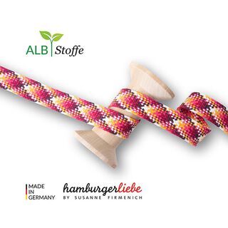 Bio splétané šňůrky Twist Me Check [ 24 mm ] | Albstoffe – pink/oranžová, 