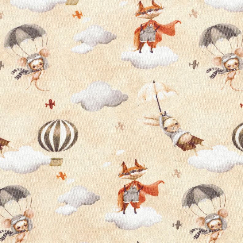 Alpenfleece Létající zvířata digitální potisk – světle béžová,  image number 1