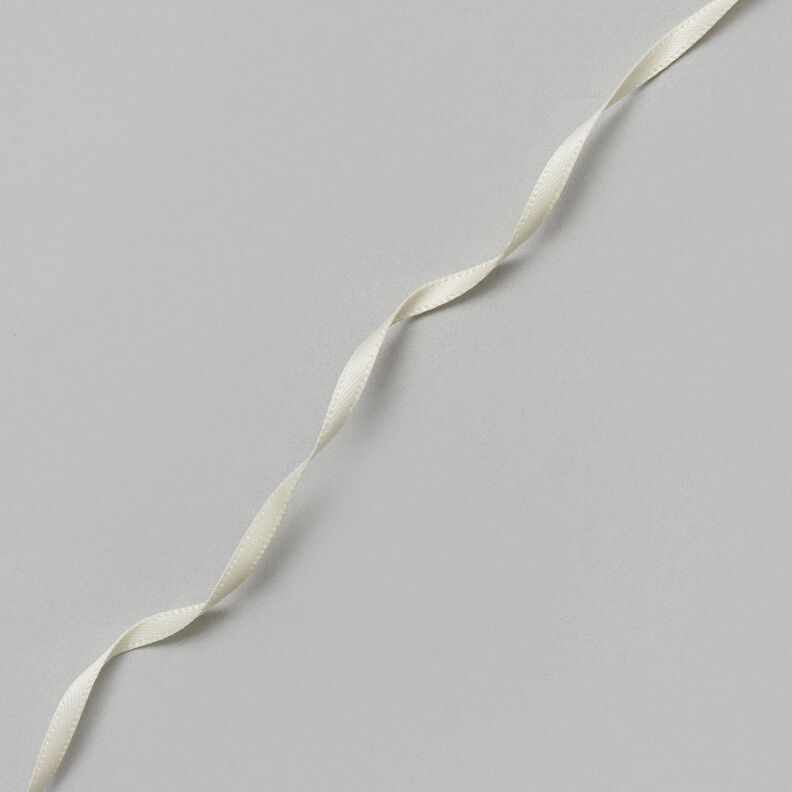 Saténová stuha [3 mm] – vlněná bílá,  image number 2