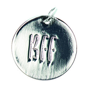 Přívěsek BFF [Ø17 mm] | Rico Design – stříbrná kovový, 